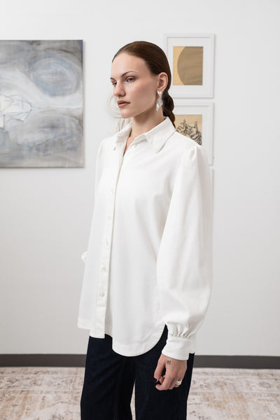 Sculptural Blouse in White