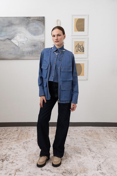 Fisherman Vest in Denim