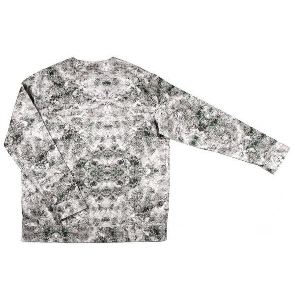 Men's style long sleeve sweatshirt made in digital printed organic cotton front view